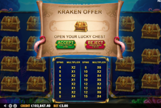 3 Bonus symbols award the lowest combination of Free spins amount and Multiplier for the bonus game