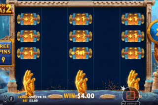 Penantuan jumlah putaran gratis di slot Hand of Midas 2