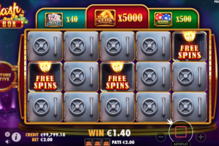 3 Scatter memicu 10 Free Spins di mesin slot Cash Box