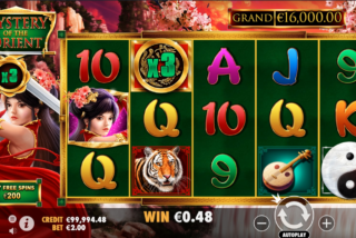 Kemenangan Multiplier di slot Mystery of the Orient