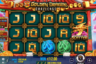 Kemenangan dalam slot 8 Golden Dragon Challenge pada game dasar