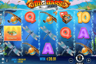 Kemenangan permainan dasar di mesin slot Big Bass Bonanza Hold and Spinner