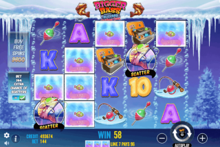Kemenangan permainan dasar di slot Bigger Bass Blizzard: Christmas Catch