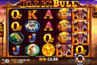 Kemenangan dasar dalam mesin slot Black Bull
