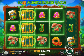 Kemenangan dalam permainan dasar di mesin slot Clover Gold