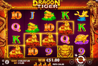 Hasil kemenangan pada permainan dasar slot Dragon Tiger