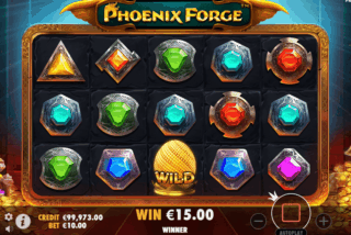 Base game win di mesin slot Phoenix Forge