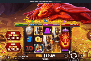 Kemenangan dalam permainan dasar slot Sleeping Dragon