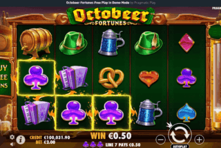 Kemenangan permainan dasar di mesin slot Octobeer Fortunes