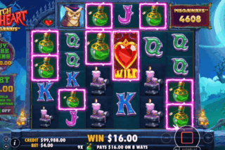 Kemenangan di permainan dasar slot Witch Heart Megaways