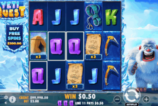 Kemenangan dalam permainan dasar mesin slot Yeti Quest