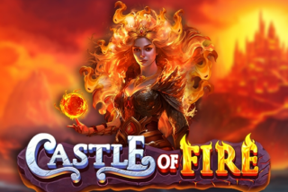 Gambar slot Castle of Fire dengan tema kastil dan naga