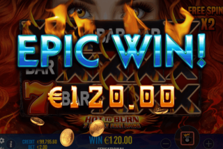 Kemenangan epik di mesin slot Hot to Burn 7 Deadly Free Spins