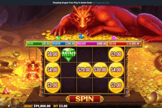 Simbol Uang tetap pada tempatnya selama Respin di slot Sleeping Dragon