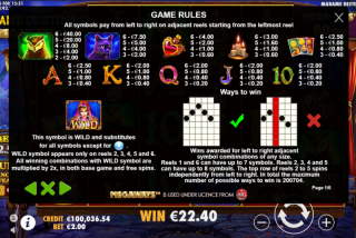 Tabel pembayaran lengkap untuk permainan slot Madame Destiny Megaways