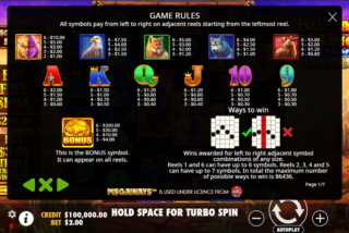 Tabel pembayaran lengkap untuk slot King Untamed Megaways