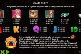 Tabel pembayaran lengkap dari slot The Dog House Multihold