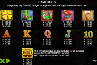 Tabel pembayaran lengkap dari mesin slot Rainbow Gold