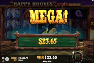 Kemenangan mega di slot Happy Hooves