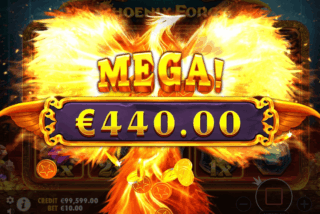 Mega win di slot Phoenix Forge