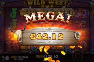 Mega win dalam slot Wild West Gold