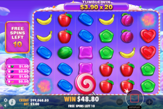 Pengganda ditambahkan untuk setiap kemenangan Tumble