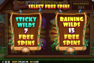 Pemain memiliki dua pilihan ketika fitur Free Spins diaktifkan