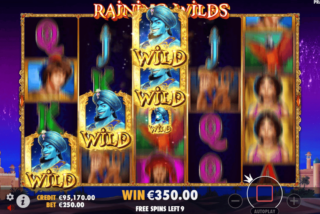 Raining Wilds muncul di salah satu versi Free Spins