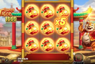 Kemenangan dengan Multiplier Acak di slot Lucky Tiger 1000