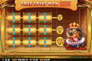 Pemicu acak untuk Free Spins di slot The Dog House: Royal Hunt
