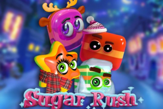 Permainan slot Sugar Rush Winter dengan tema permen musim dingin