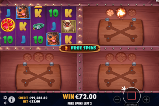 Fitur Free Spins dengan matriks pertama terbuka