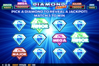 Permainan memilih untuk mendapatkan jackpot di Diamond Strike
