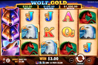 Simbol Wild Bertumpuk di Slot Wolf Gold