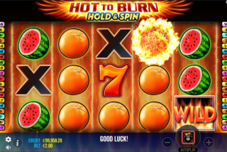 Simbol Wild yang dapat muncul di putaran apa saja pada Hot to Burn Hold and Spin