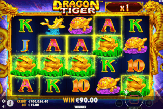 Kemenangan saat fitur Free Spins di slot Dragon Tiger
