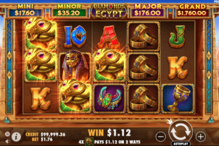 Kemenangan di permainan dasar Diamonds Of Egypt