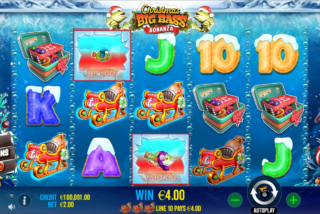 Contoh kemenangan dalam permainan dasar Christmas Big Bass Bonanza