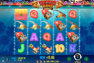 Kemenangan pada permainan dasar Bigger Bass Bonanza