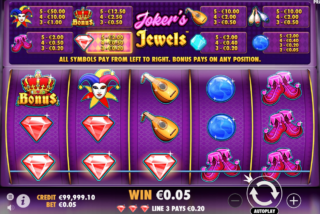 Menang dalam permainan slot Joker's Jewels