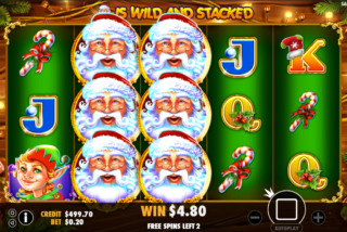 Kemenangan dengan Gulungan Wild Bertumpuk di Free Spins